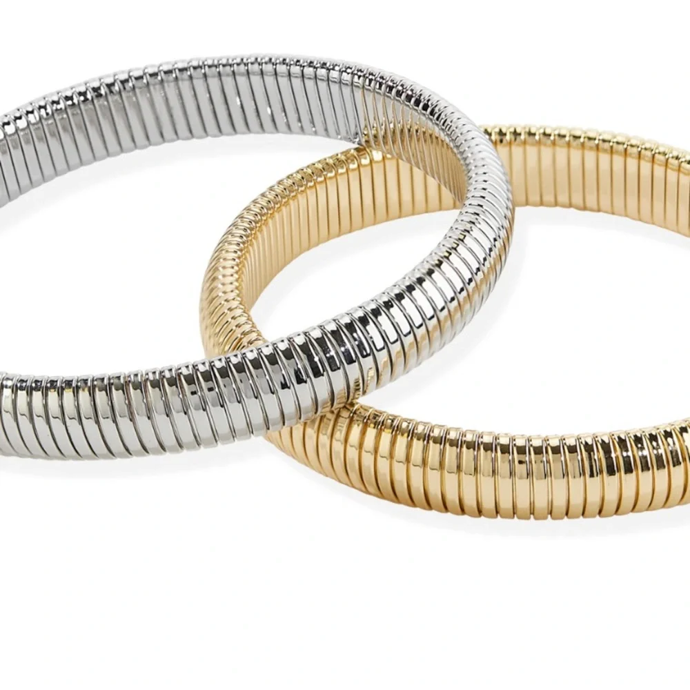 NWT SLEEK SNAKE DESIGN GOLD EMBRACEABLE BRACELET MIX MATCH 80’s LOOK - Picture 4 of 9